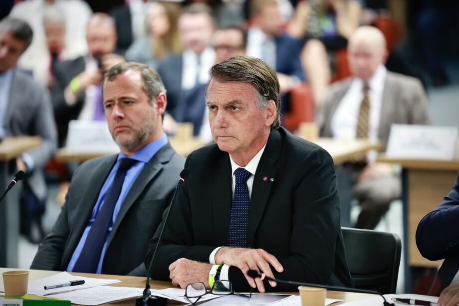 O ex-presidente da República Jair Messias Bolsonaro durante depoimento ao ministro Alexandre de Moraes