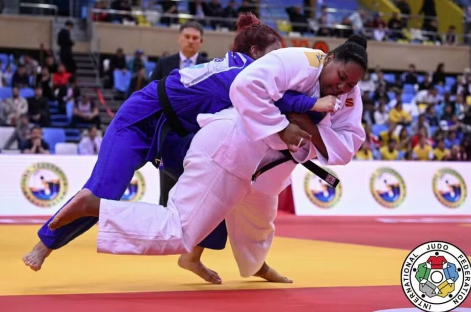 Bia Souza durante o Grand Slam de Judô de Astana, em maio deste ano.