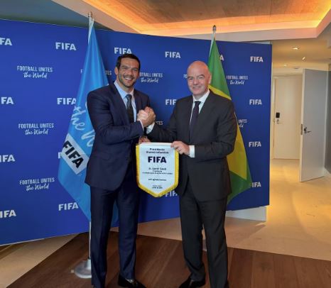 Samir Xaud e Gianni Infantino se encontram na Flórida durante o Mundial de Clubes.