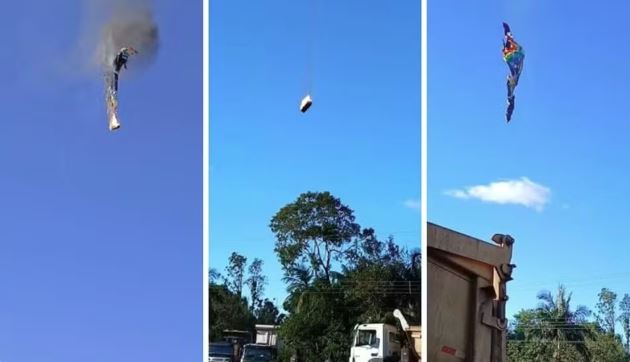 Testemunhas relataram que, no momento da explosão, o balão já estava se erguendo quando foi tomado por chamas