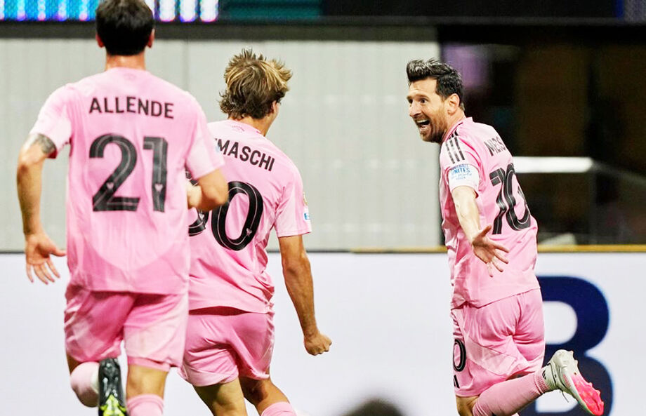 Messi celebra seu gol que definiu a vitória do Inter Miami sobre o Porto