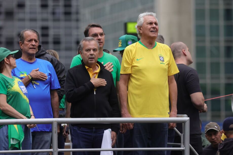 Governador Ronaldo Caiado em ato em defesa dos condenados pelos ataques de 8 de Janeiro