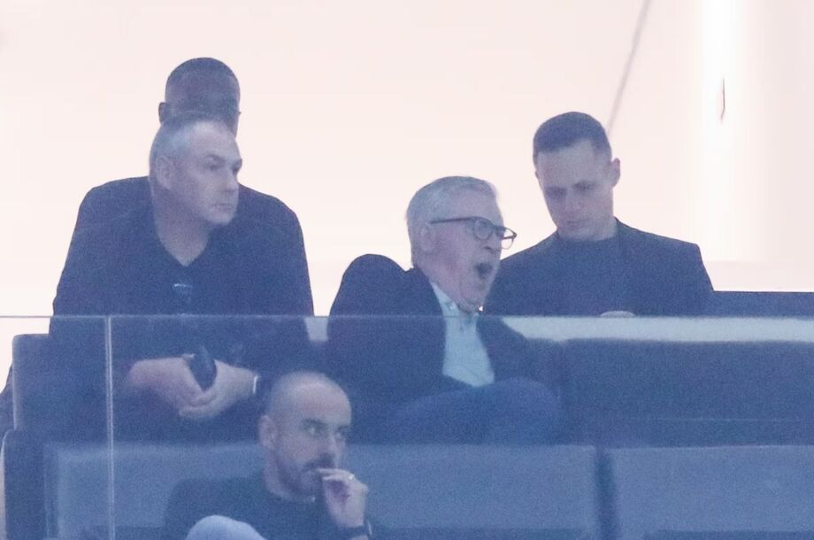 Carlo Ancelotti em camarote da Neo Química Arena, antes de Corinthians x Vitória.