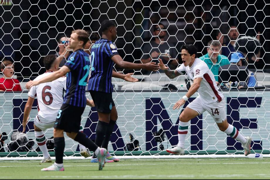 Cano marcou o primeiro gol do Fluminense nesta segunda-feira diante da Internazionale em Charlotte.