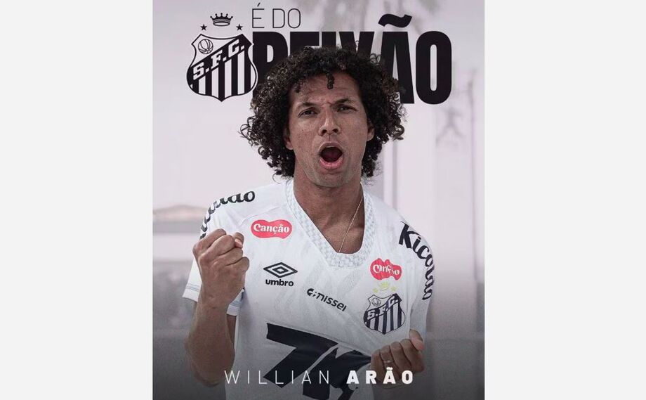 Santos reforça o meio-campo e oficializa a contratação do volante Willian Arão