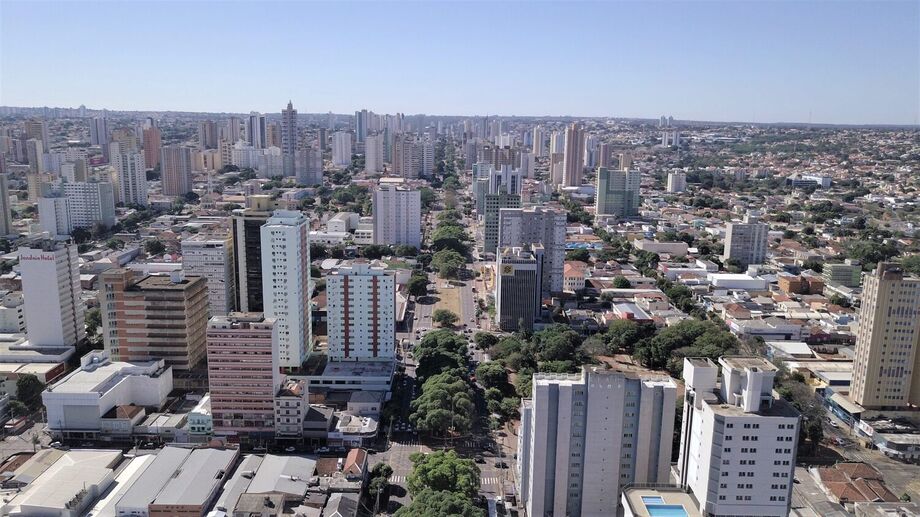 Foto aérea do Centro de Campo Grande.