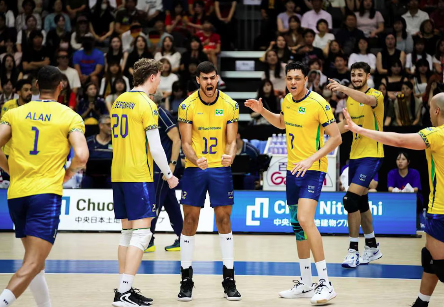 Brasil venceu a Alemanha no último jogo da fase preliminar da Liga das Nações de Vôlei.