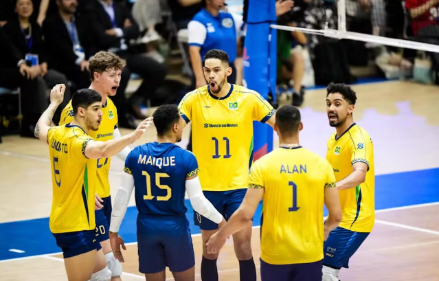 Brasil comemora contra a Argentina na VNL