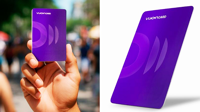 Imagem do novo Vuon Card em sua versão vertical, sem nome impresso na frente e com layout moderno