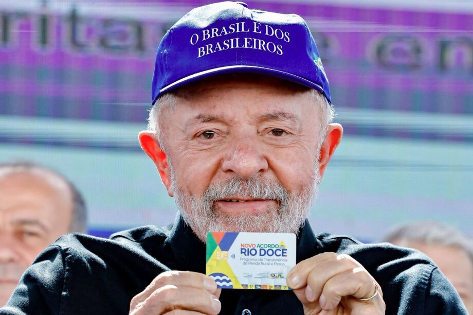 Lula durante a cerimônia de apresentação dos avanços do Novo Acordo Rio Doce no Espírito Santo, no Parque de Exposições de Linhares