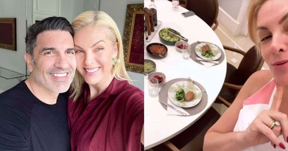 Ana Hickmann mostra jantar preparado para Edu Guedes após alta hospitalar.