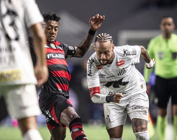 Neymar jogou por 90 minutos e marcou o gol da vitória do Santos, por 1 a 0, sobre o Flamengo.