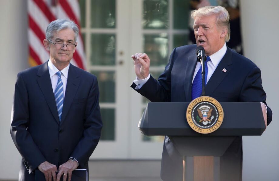 Trump e o presidente do Fed, Jerome Powell