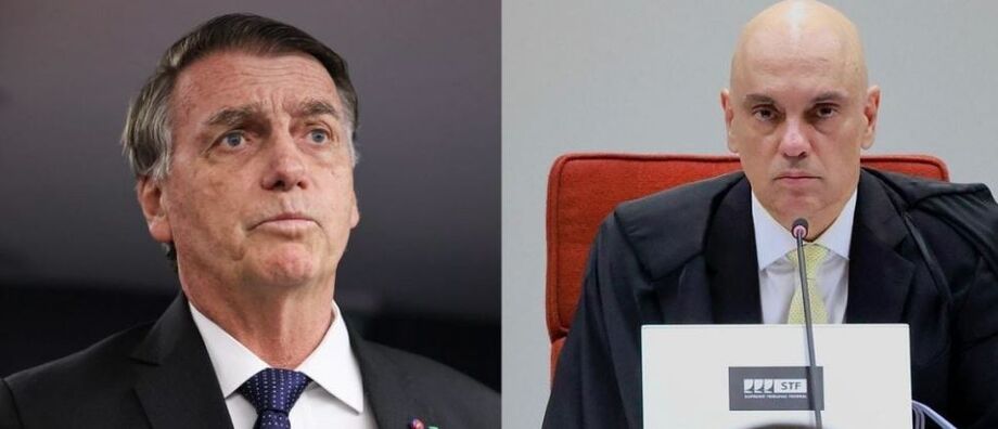 O ex-presidente Jair Bolsonaro (PL) e o ministro Alexandre de Moraes.