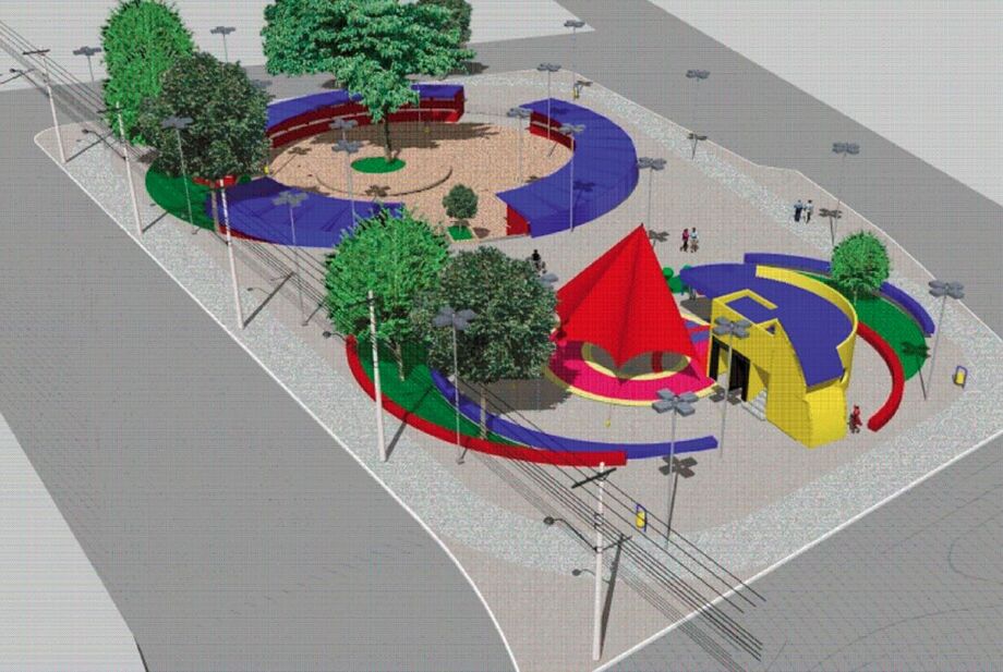 Projeto da reforma na Praça dos Imigrantes.