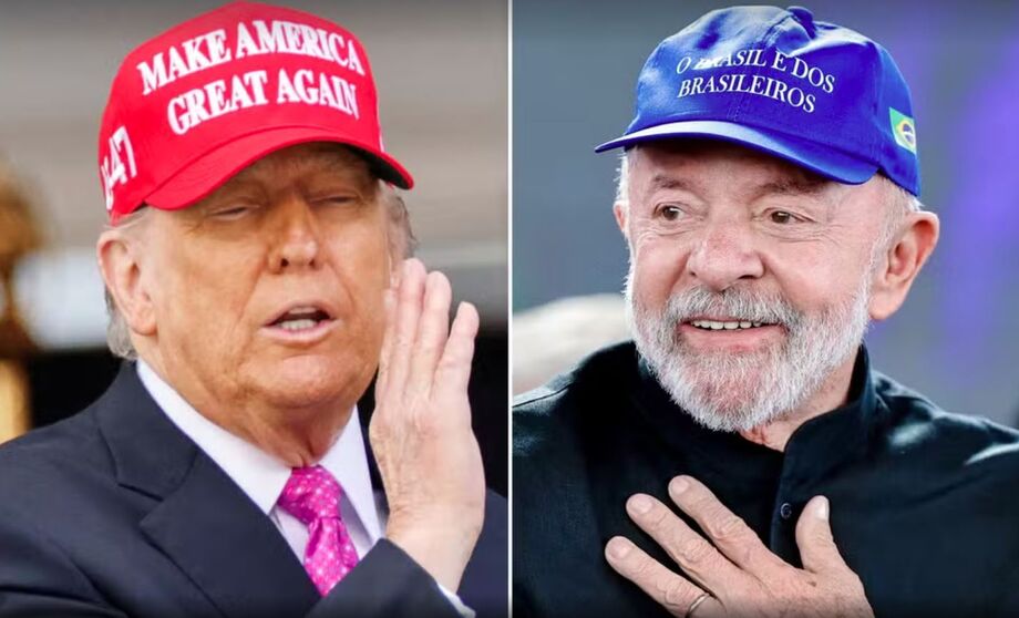 Montagem mostra Trump e Lula