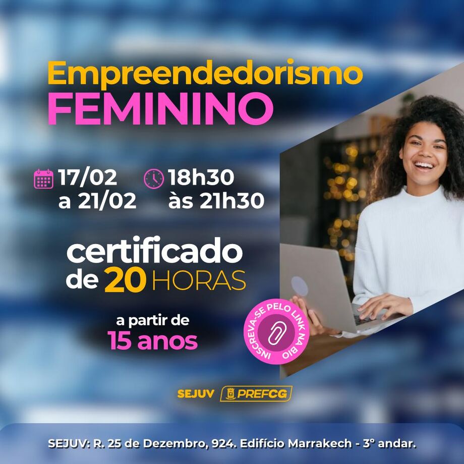 Divulgação do evento, com local e horário