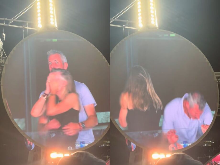Andy Byron, CEO da Astronomer, e Kristin Cabot, diretora de RH da companhia, são flagrados juntos durante show do Coldplay