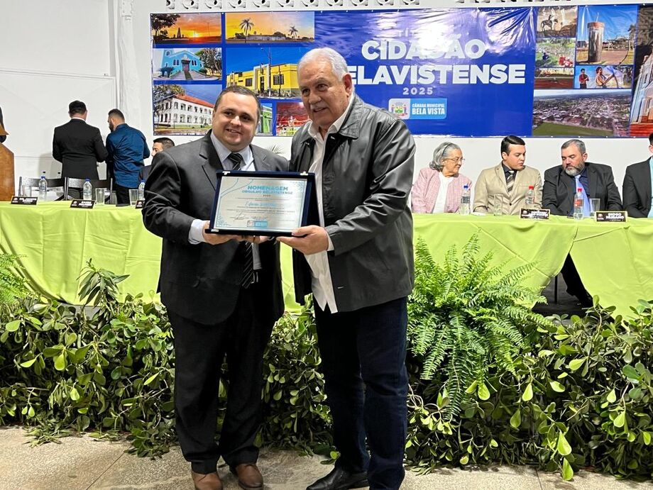 Presidente da FFMS é homenageado em Bela Vista com título Orgulho Belavistense
