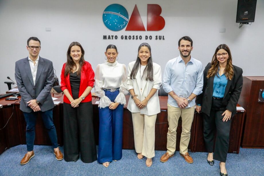 Participantes da Comissão de Direito Digital da OAB-MS em encontro no plenário