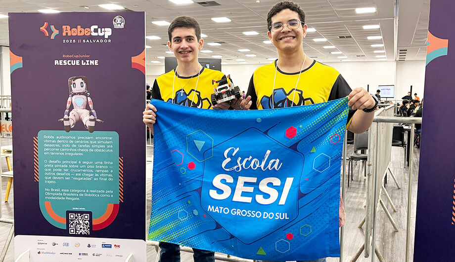Equipe da Escola Sesi de Naviraí fica entre as 10 melhores na RoboCup 2025, realizada em Salvador, destacando-se na categoria 'Linha de Resgate'.