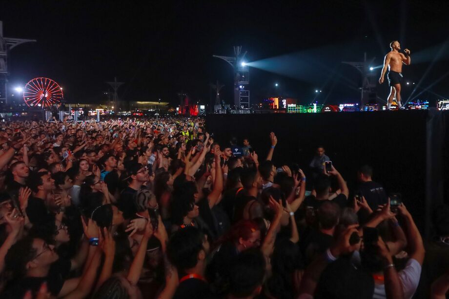 PKRIR 14/09/2024 - ROCK IN RIO 2024/ PALCO MUNDO - Show de Imagine Dragons no Palco Mundo , no Rock in Rio 2024, na zona oeste do Rio de Janeiro. FOTO Pedro Kirilos/Estadão