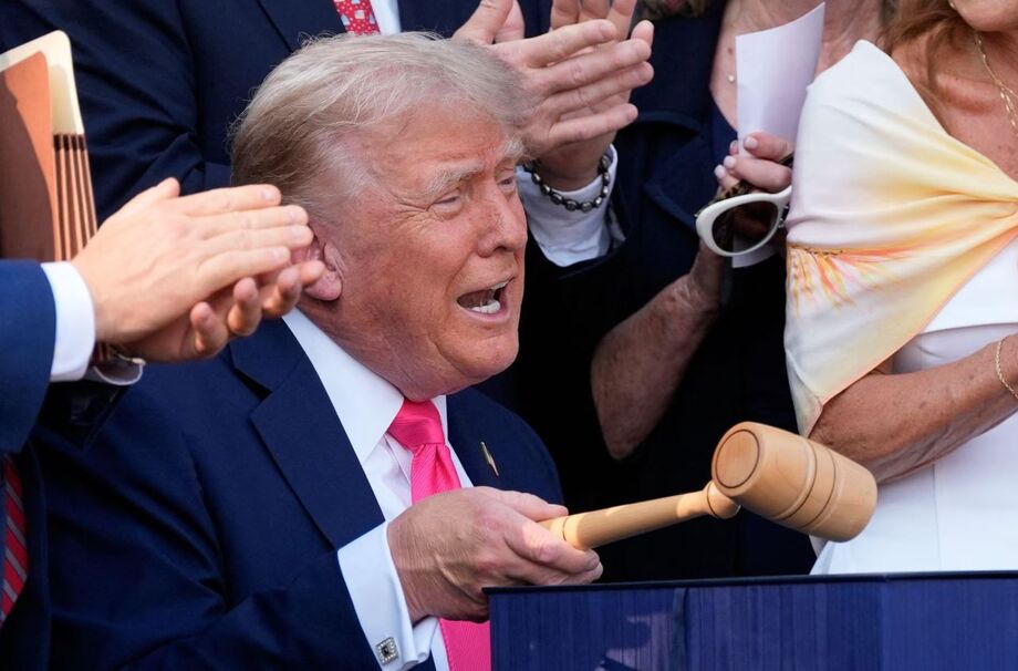 Imagem mostra o presidente Donald Trump no dia 4 de julho em Washington D.C