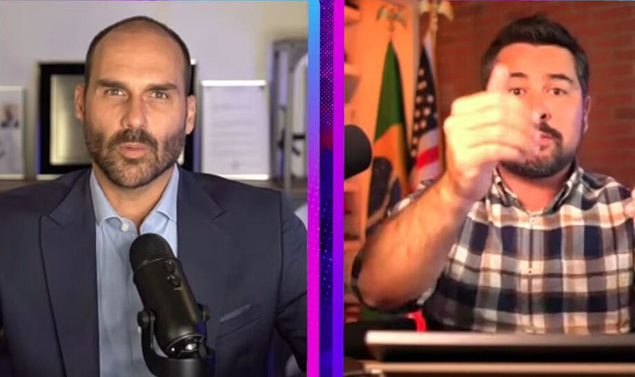 Eduardo Bolsonaro e Paulo Figueiredo estão juntos nos EUA e tem pedido por sanções contra o País.