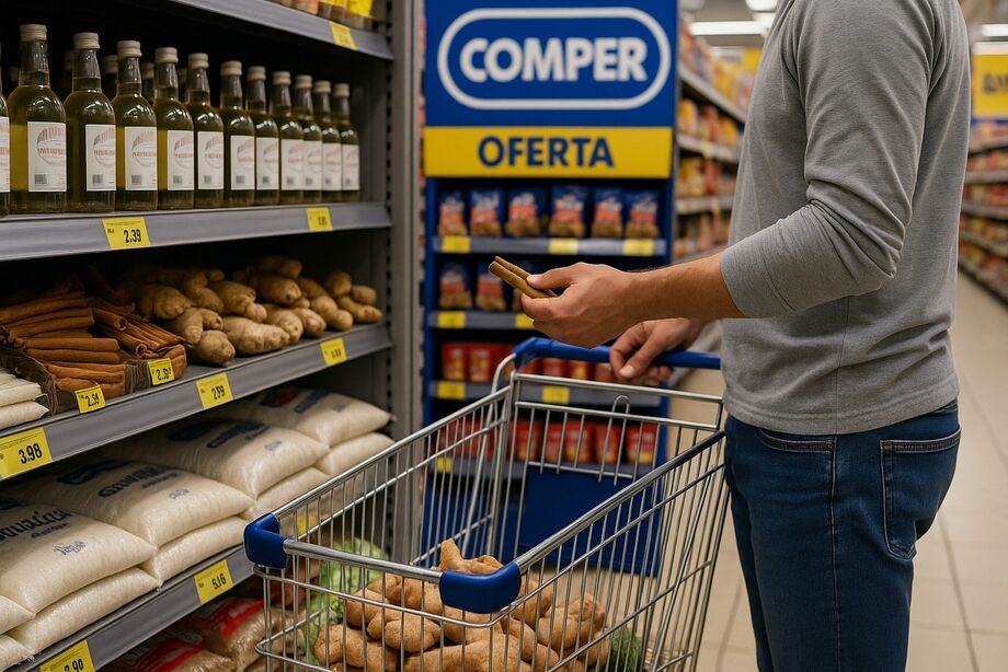 No carrinho, a tradição: produtos típicos do quentão brasileiro ganham espaço nas gôndolas em julho.