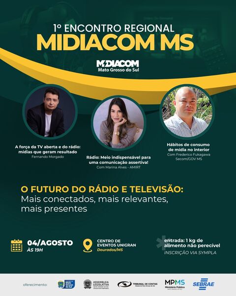 Evento em Dourados debate o futuro do rádio e da TV com especialistas da comunicação