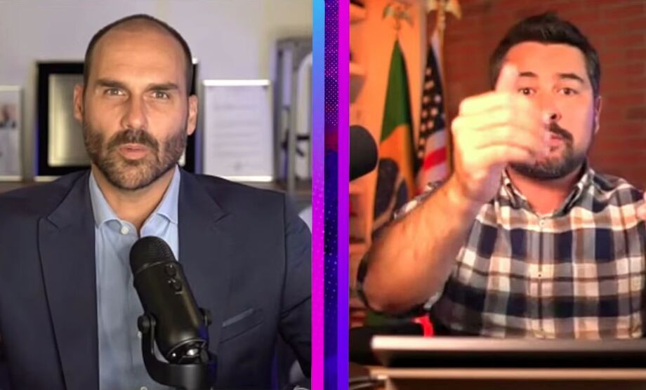 Eduardo Bolsonaro e Paulo Figueiredo em entrevista ao podcast Inteligência Ltda.