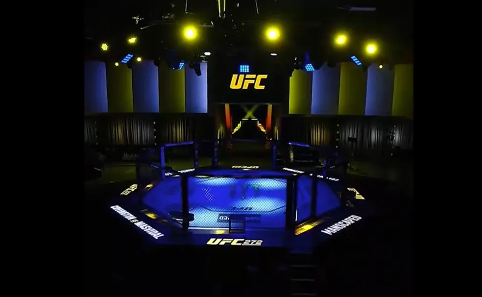 Octógono do UFC durante evento.
