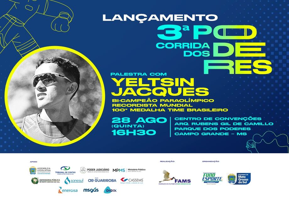3ª Edição da Corrida dos Poderes será lançada no dia 28 de agosto com palestra de Yeltsin Jacques.