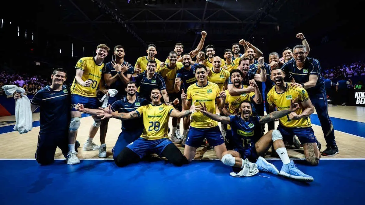 Brasil após vitória contra Eslovênia e conquista da medalha de bronze na Liga das Nações