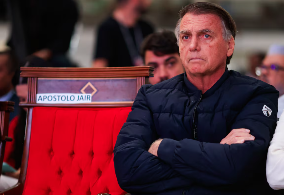 Jair Bolsonaro participou de um culto na Igreja Catedral da Benção, em Taguatinga (DF), no fim de julho.