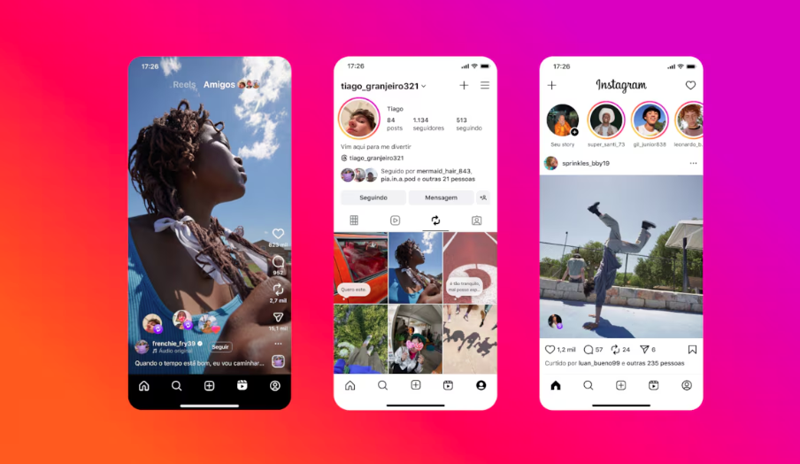 Novos recursos do Instagram.