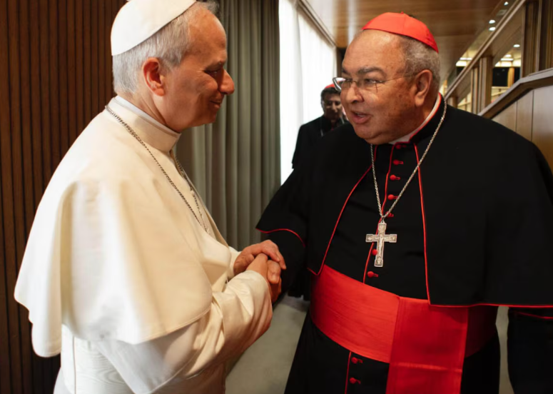 Papa Leão XIV e arcebispo Dom Orani Tempesta