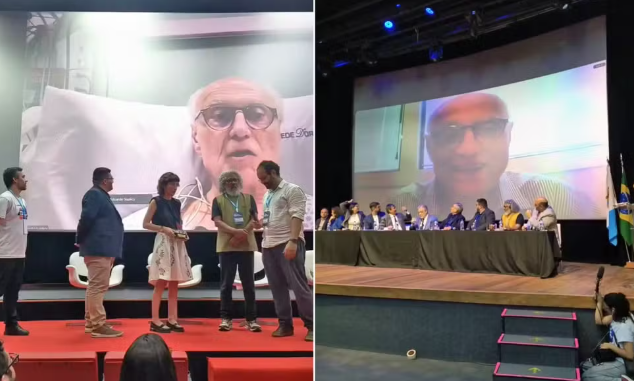 Eduardo Suplicy participou de congresso por chamadas de vídeo na terça e nesta quarta