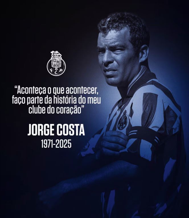 Jorge Costa, ex-capitão e atual diretor do Porto, morreu nesta terça-feira aos 53 anos.