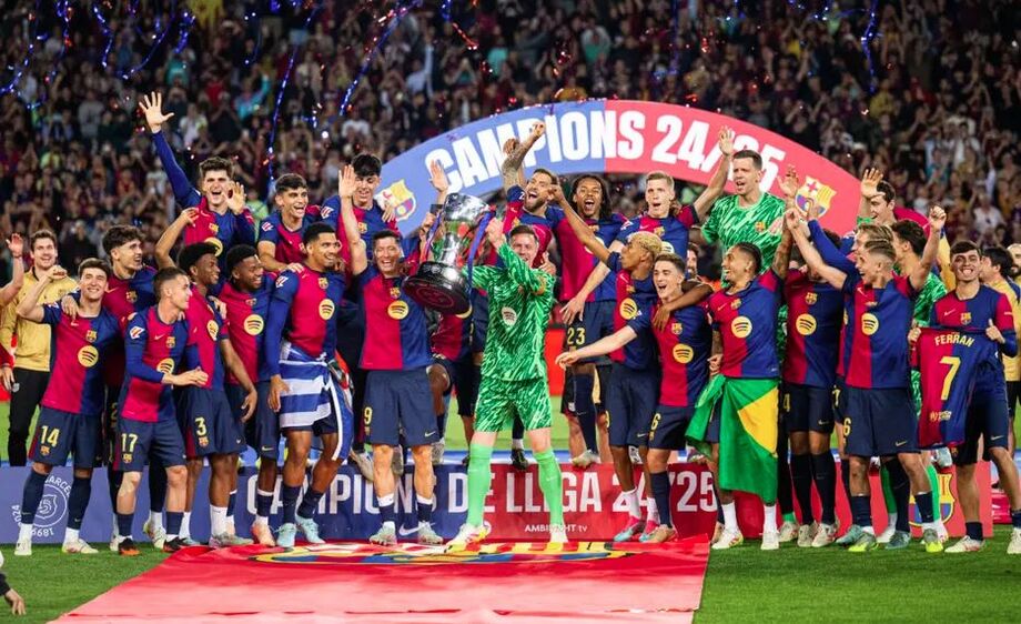 Barcelona foi o campeão da La Liga na temporada 2024 25.