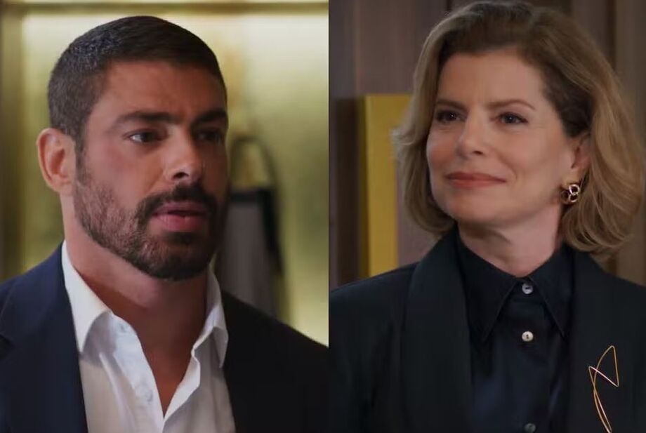 Odete Roitman e César Ribeiro se beijam em encontro tenso, iniciando nova rivalidade com Maria de Fátima.