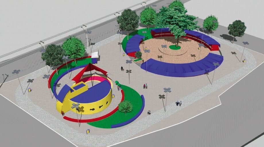 Projeto de revitalização da Praça dos Imigrantes prevê nova estrutura para artesãos, banheiros acessíveis e áreas de convivência no centro de Campo Grande.