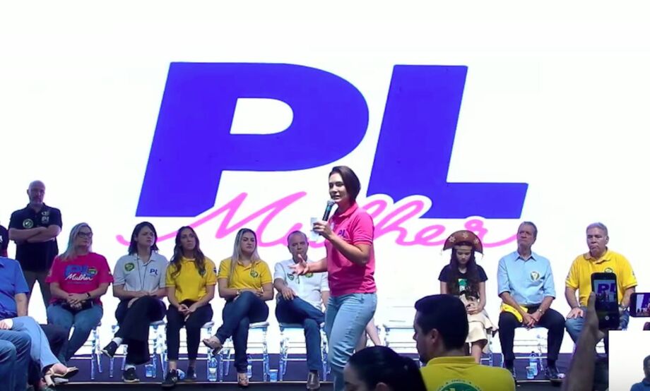 Michelle Bolsonaro discursa no evento do PL Seminário Rota 22, no Rio Grande do Norte.