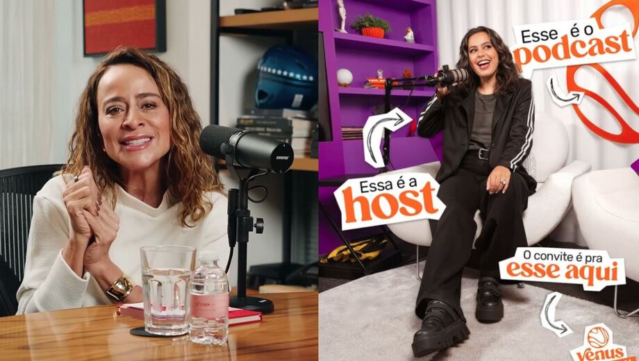 As apresentadoras Renata de Paula, do Vênus Day Talks, e Yasmin Ali, do Venus Podcast