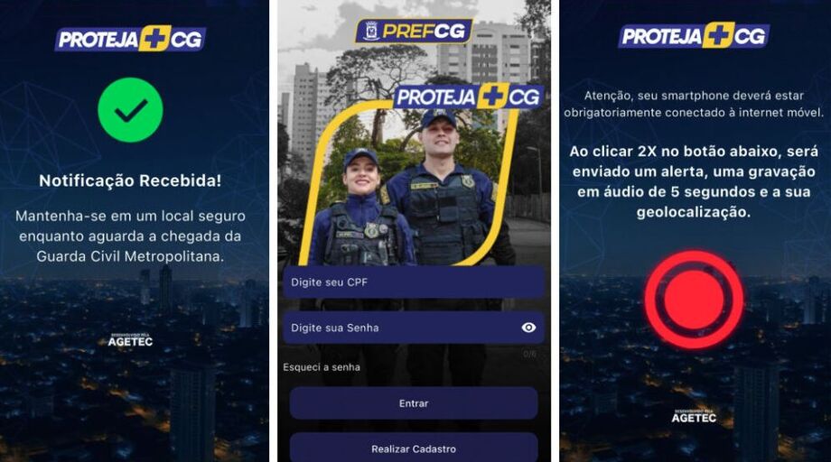 plicativos Proteja+CG estão disponíveis nas lojas digitais e garantem resposta rápida em emergências
