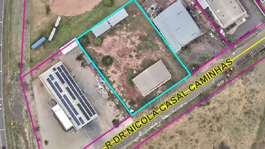 Área destacada na rua Dr. Nicola Casal Caminhas, no Polo Empresarial Norte, que será destinada à empresa VC-Transportes após aprovação da Câmara Municipal de Campo Grande.