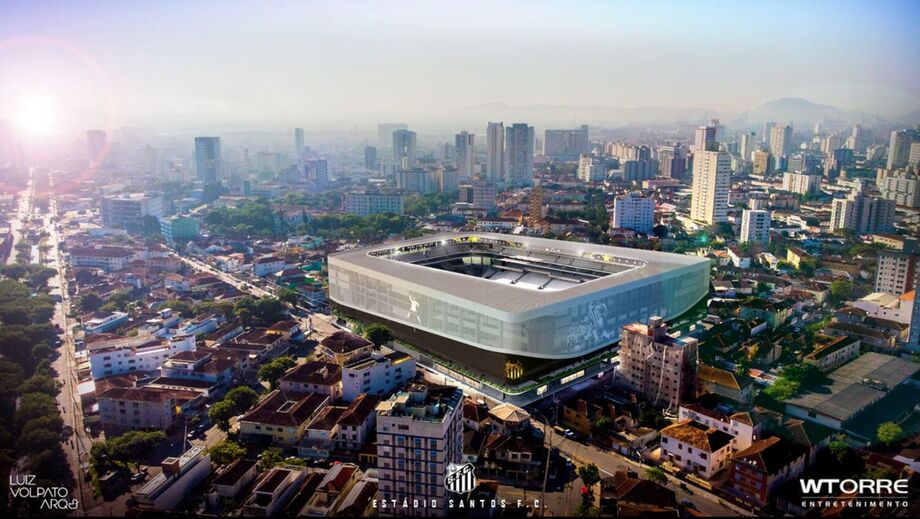 Perspectiva da nova arena do Santos Futebol Clube