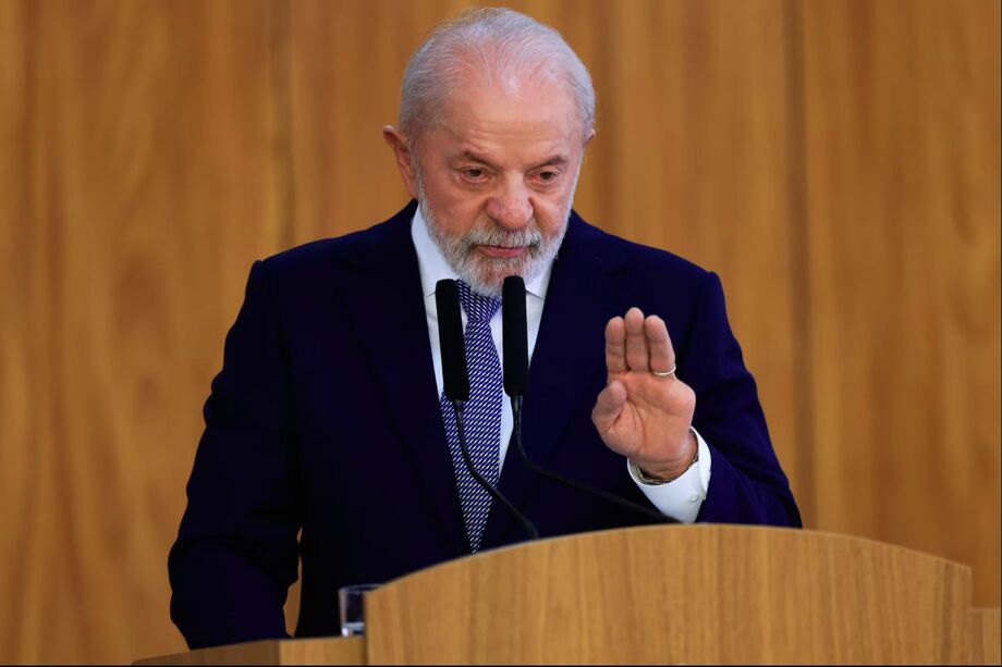 O presidente Lula no Palácio do Planalto em Brasília.