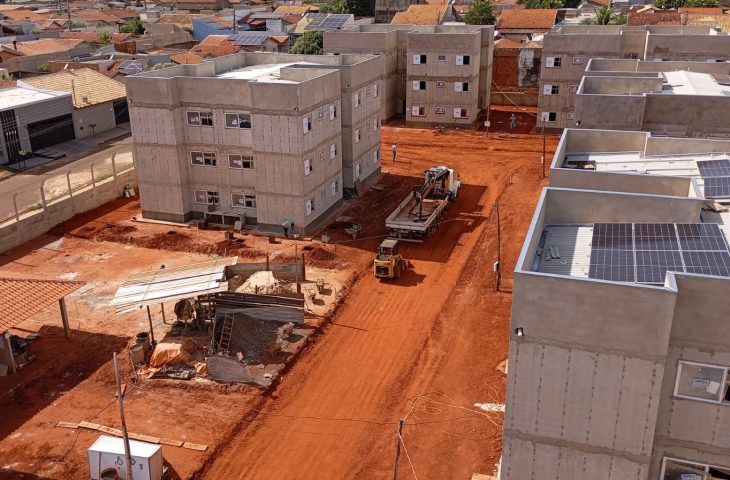 Residencial Jorge Amado, no bairro Tarumã, terá 96 unidades destinadas a famílias campo-grandenses por meio do Minha Casa, Minha Vida.
