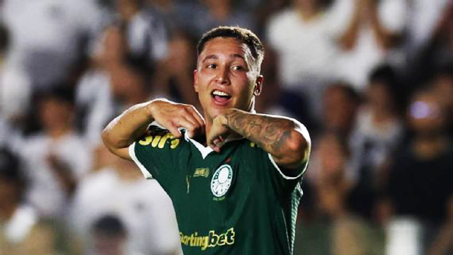 Thalys durante partida pelo time sub-20 do Palmeiras, categoria em que se destacou com mais de 30 gols na última temporada